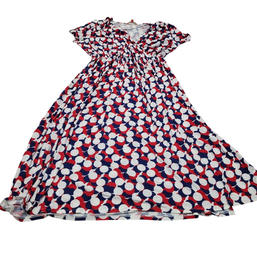 Modcloth midi jersey dress wrap fit and flare elastic retro 1x